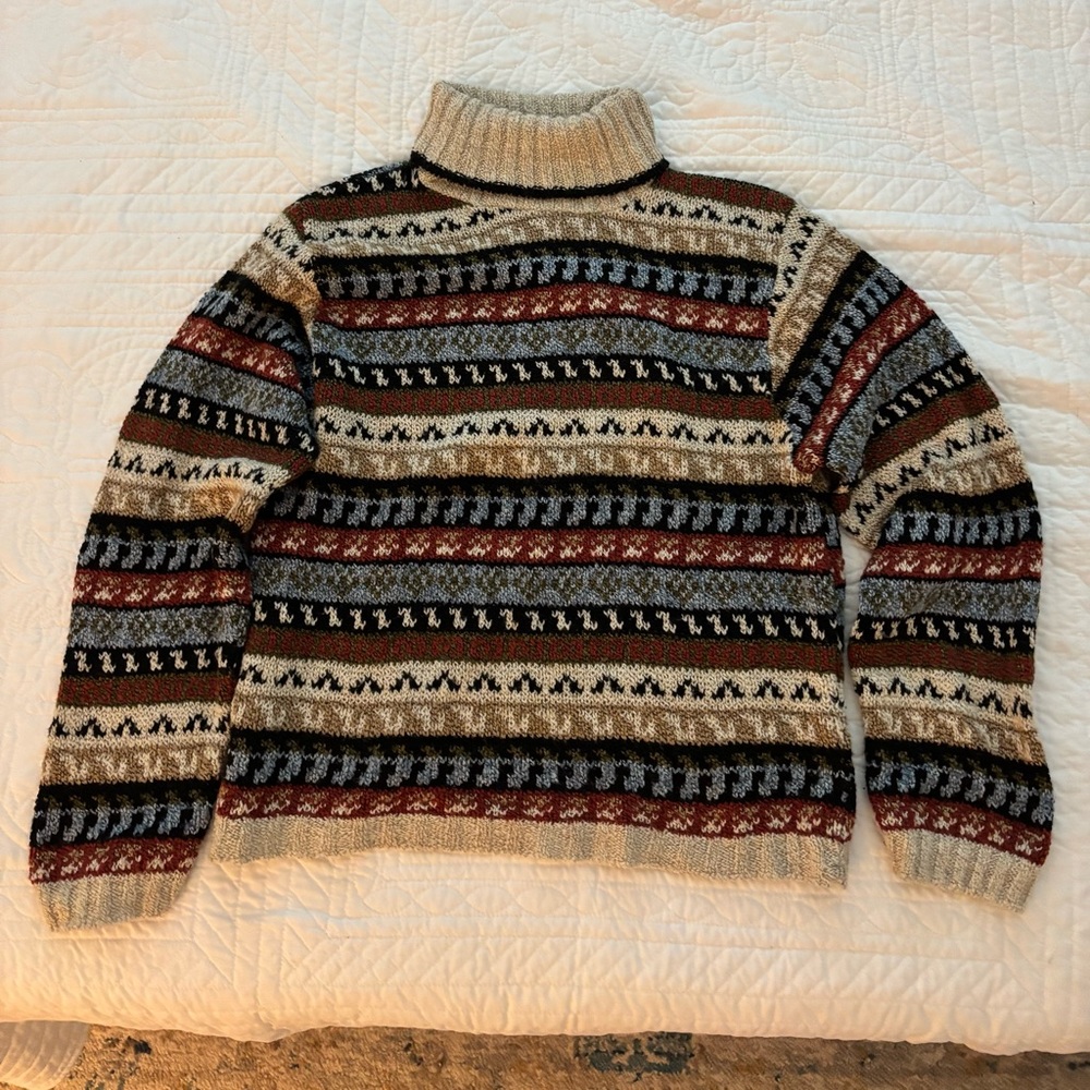 Chunky Knit 90s Sweater Fall Patterned Gilmore Girls Turtleneck